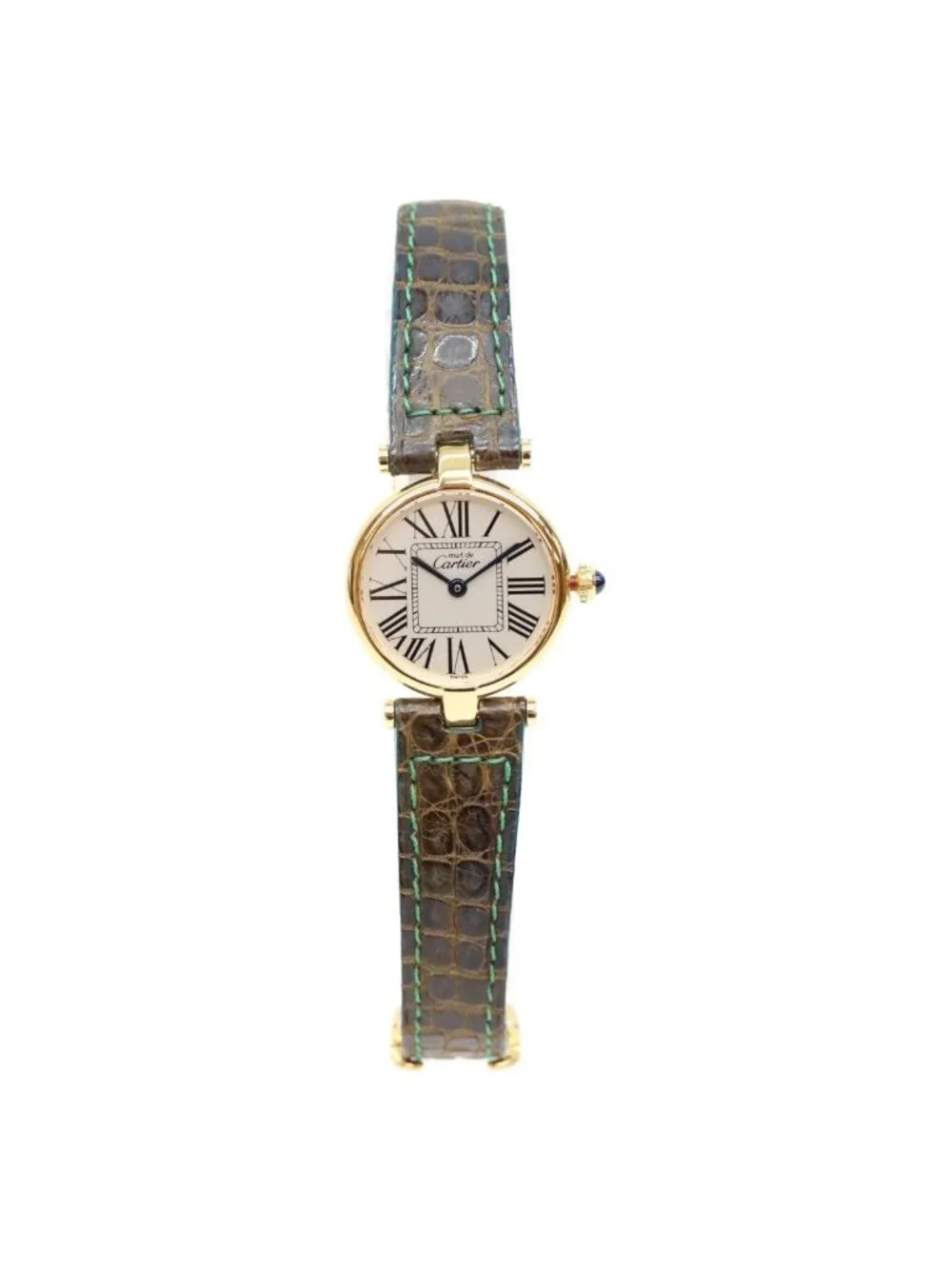 Cartier 925 Must Vendome SM Vermeil Silver Opaline Dial Watch